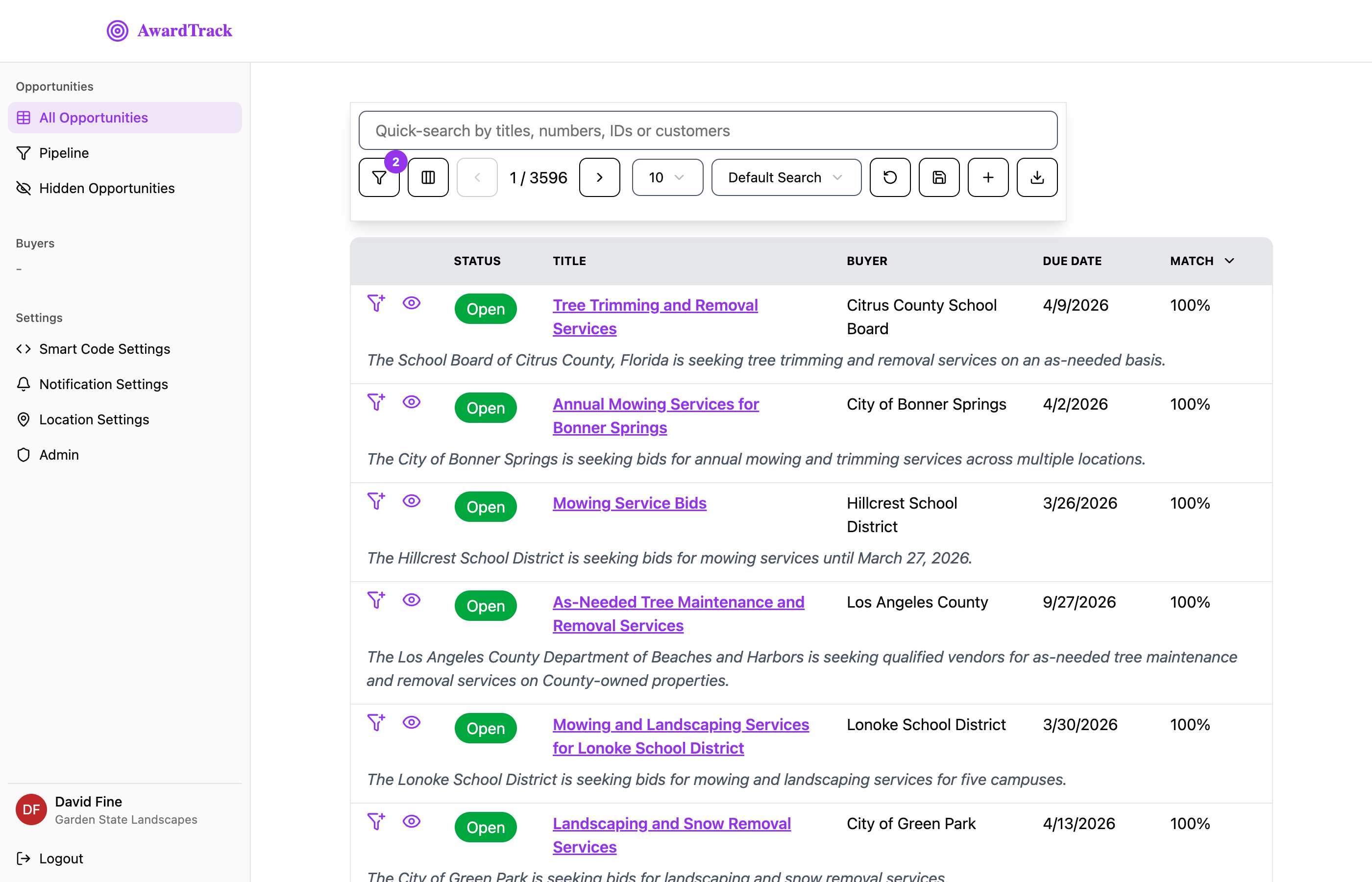 AwardTrack whitelabel example