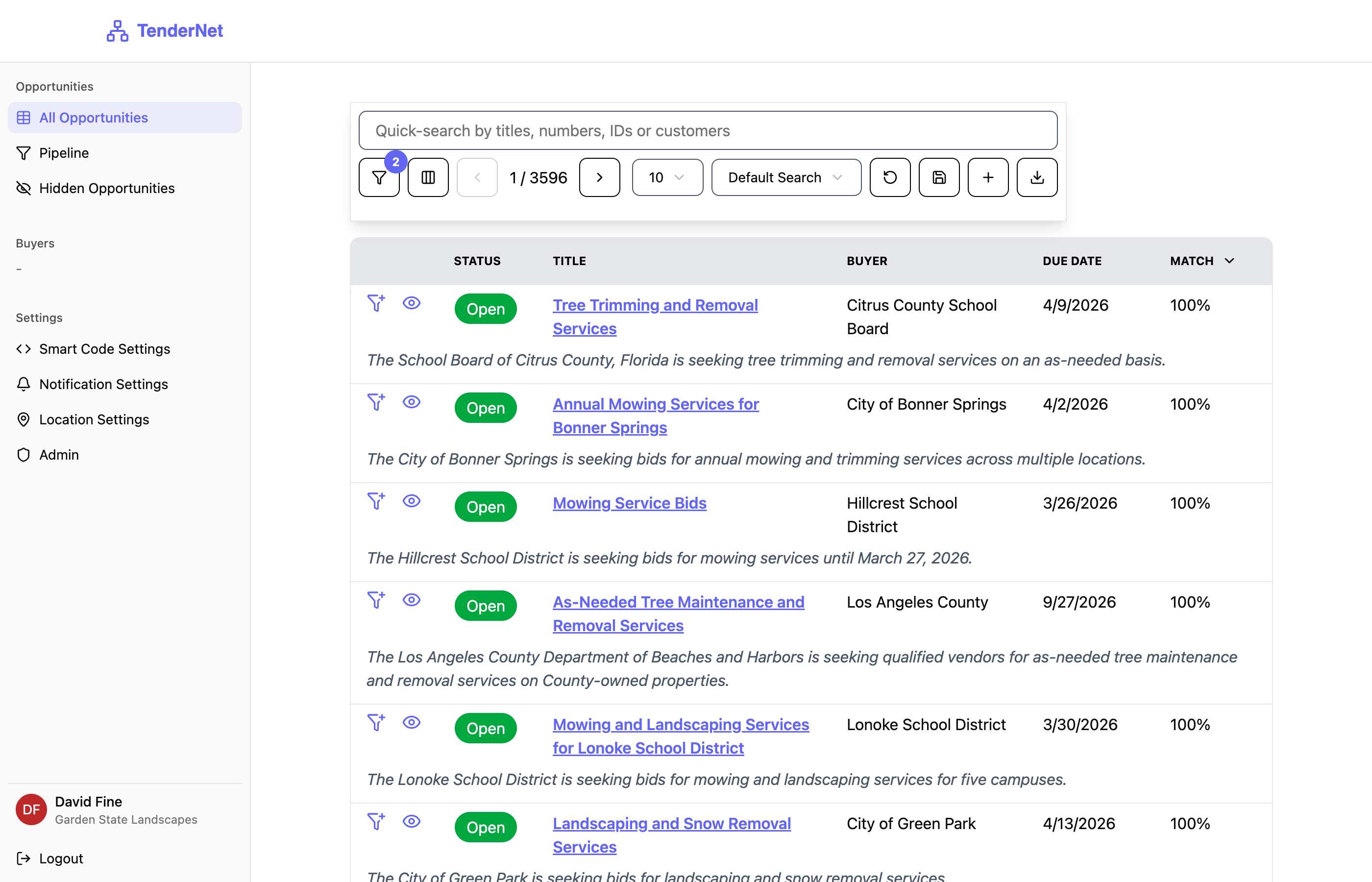 TenderNet whitelabel example