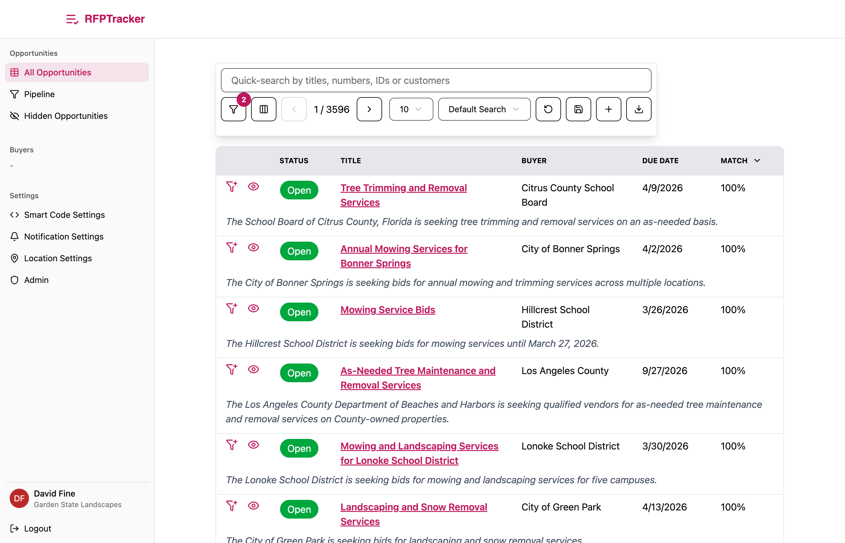 RFPTracker whitelabel example
